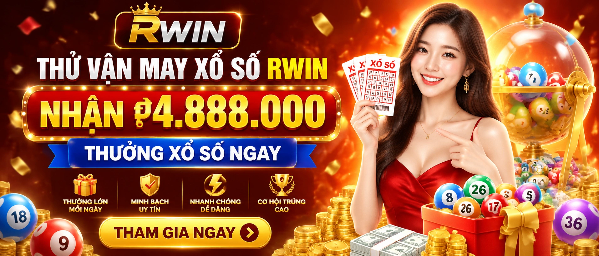 Khối thông tin và thống kê xổ số trên RWIN